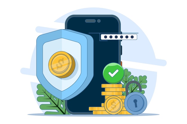 Vector vector illustration about payment security concept or data and transaction protection