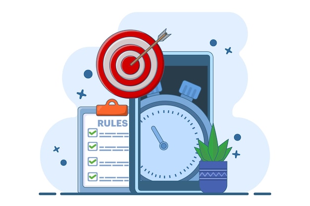 Vector vector illustration about time schedule concept or time management or deadline