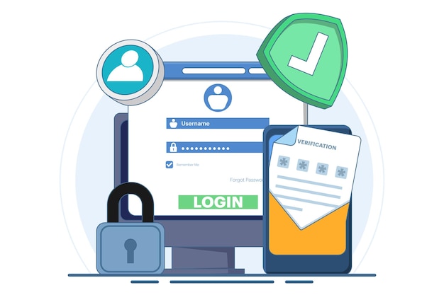 Vector vector illustration about twostep verification concept otp or authentication password