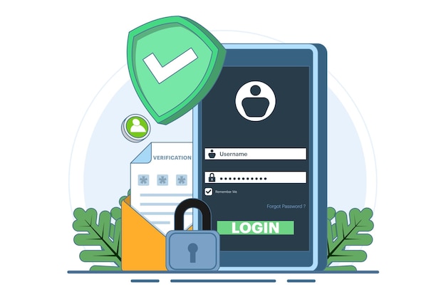 vector illustration about Twostep verification concept OTP or Authentication password