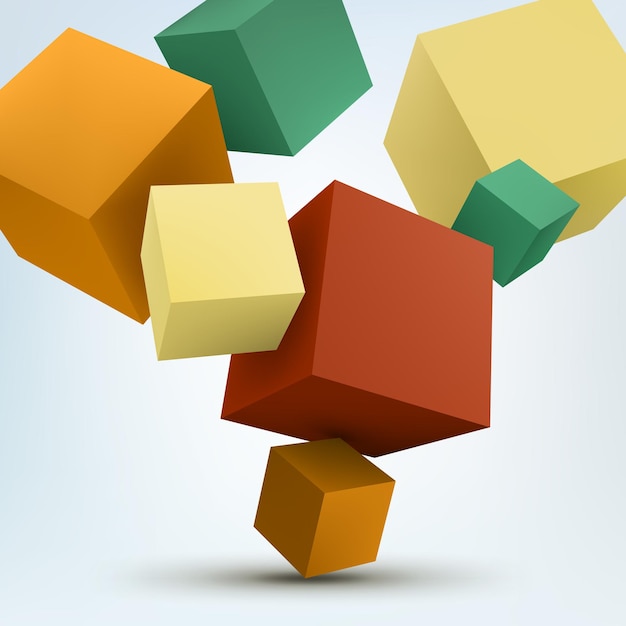 Vector Illustration of Abstract 3D Cubes.