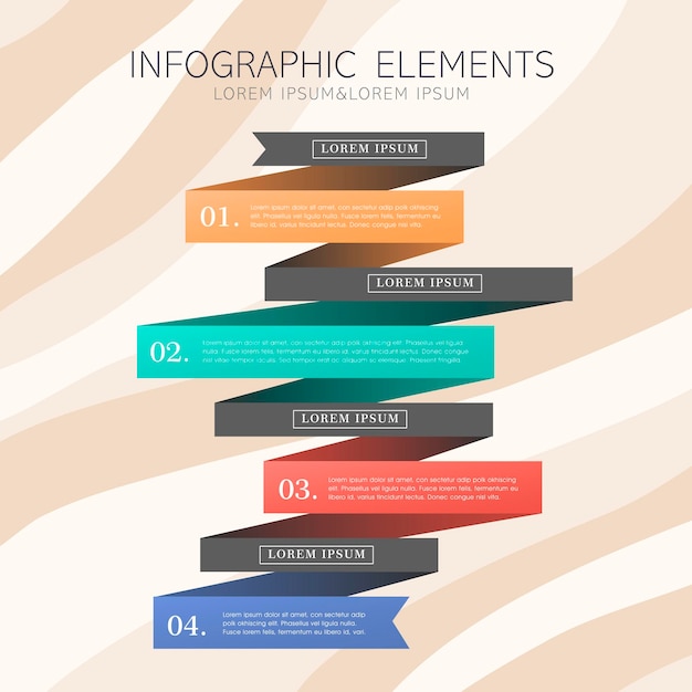 Vector illustration abstract creative ribbon infographics design