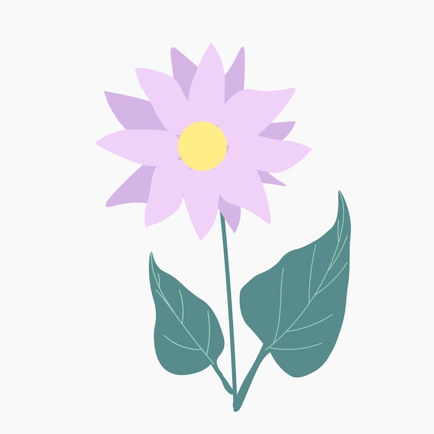 Vector illustration of abstract purple sunflower