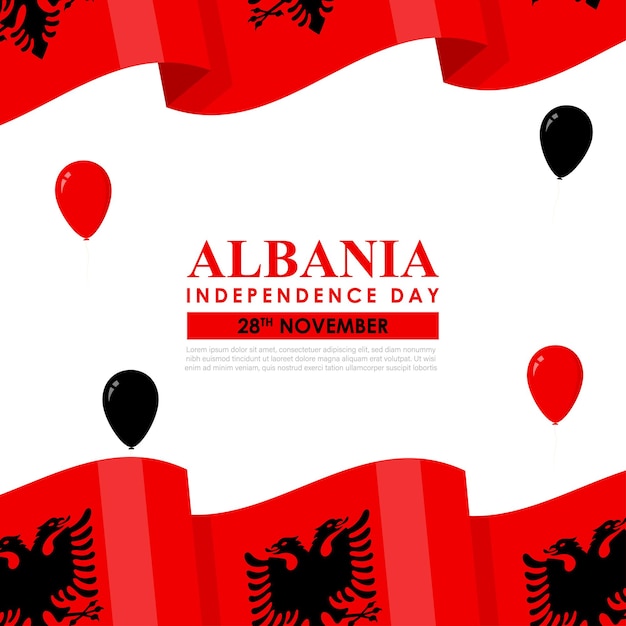 Vector illustration of Albania Independence Day social media feed template