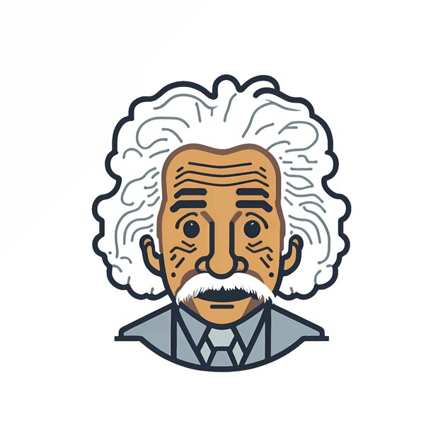 Vector vector illustration of albert einstein on white background