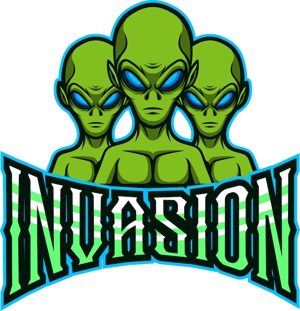 Vector illustration of alien mascot for esport and sport logo team