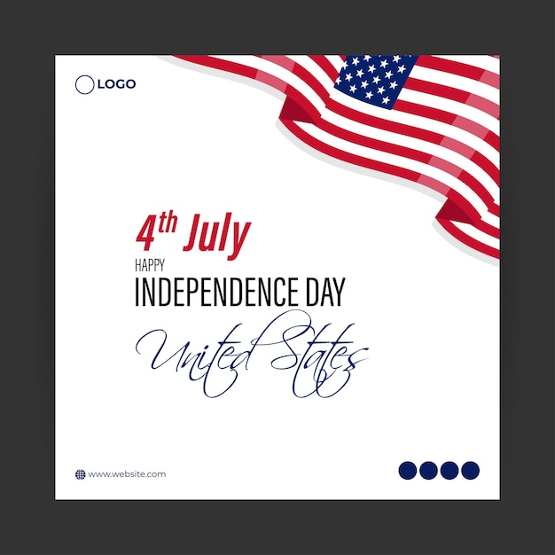 Vector illustration of America Independence Day social media story feed mockup template