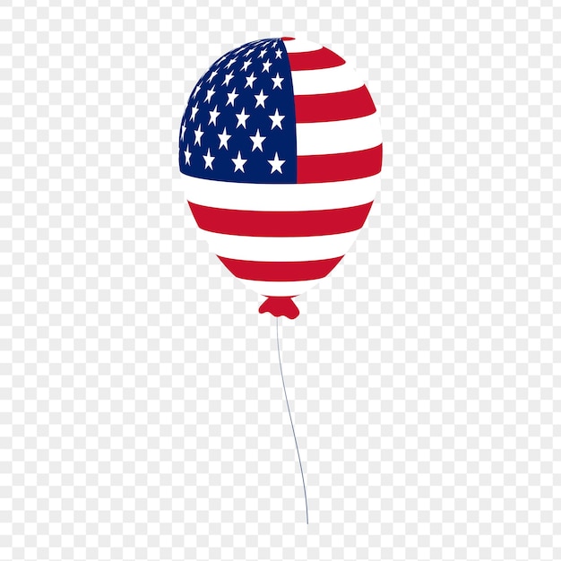 Vector illustration of American flag color balloon on transparent background