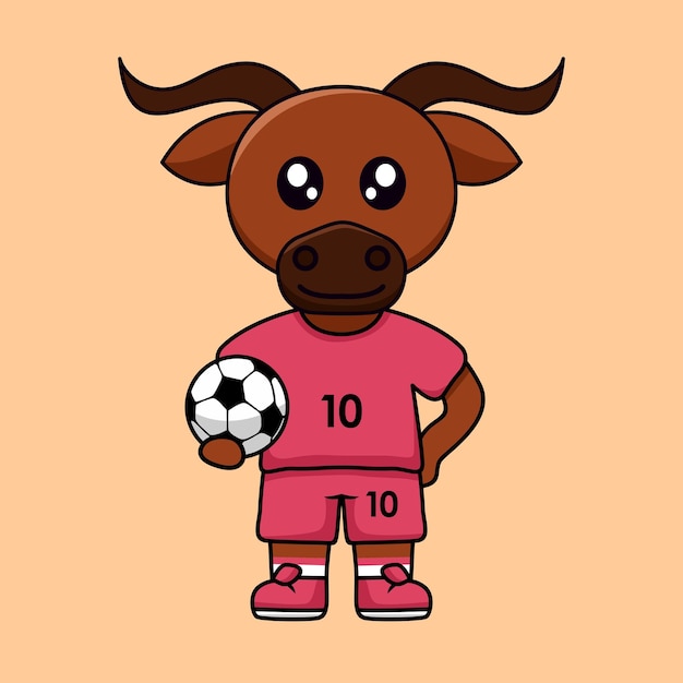 vector illustration of the animal character wearing a soccer jersey at the world cup