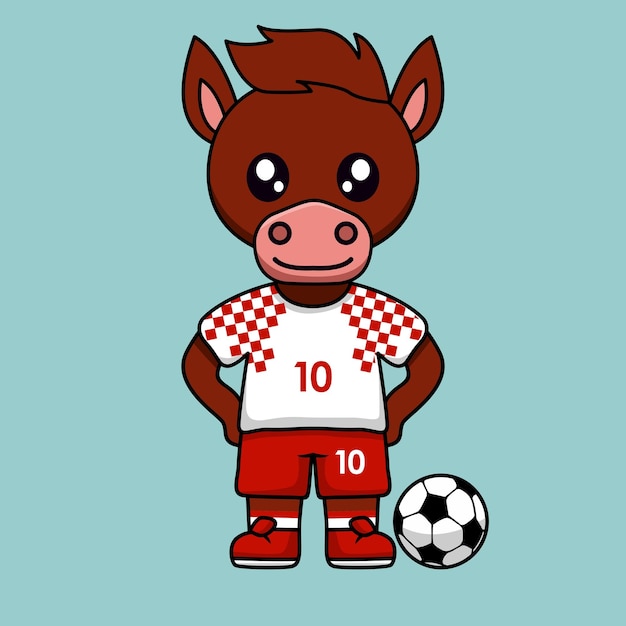 vector illustration of the animal character wearing a soccer jersey at the world cup