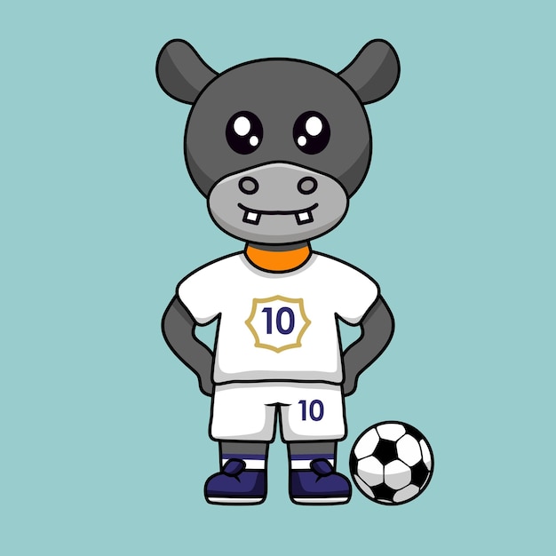 vector illustration of the animal character wearing a soccer jersey at the world cup