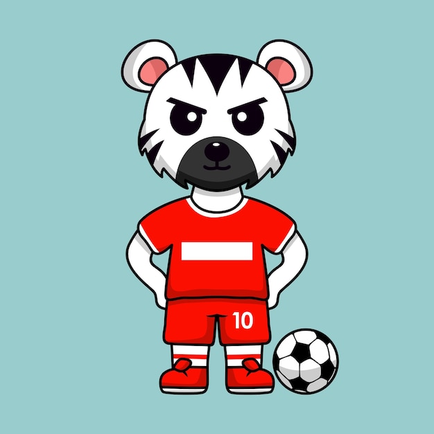 vector illustration of the animal character wearing a soccer jersey at the world cup