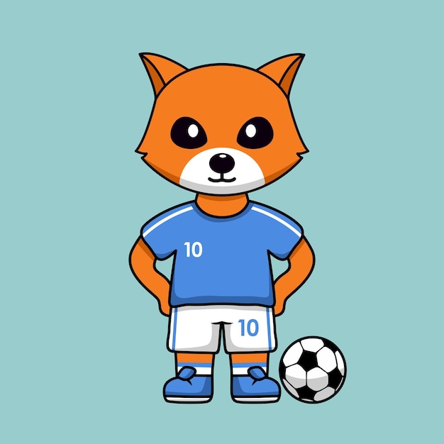 vector illustration of the animal character wearing a soccer jersey at the world cup