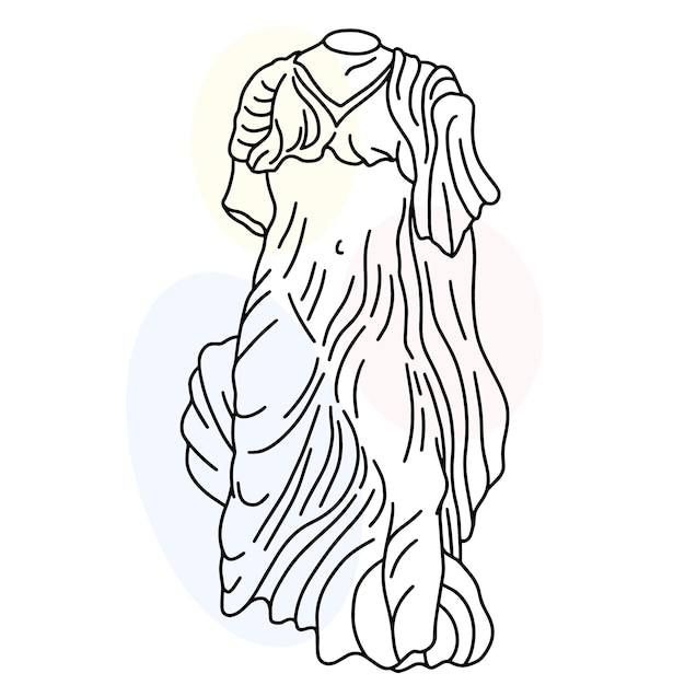 Vector illustration of antique statue of woman