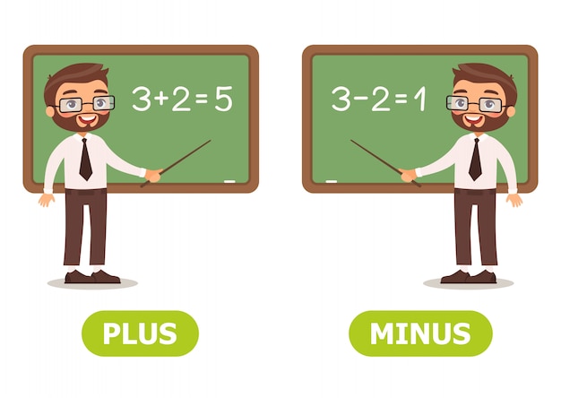 Vector illustration antonyms and opposites