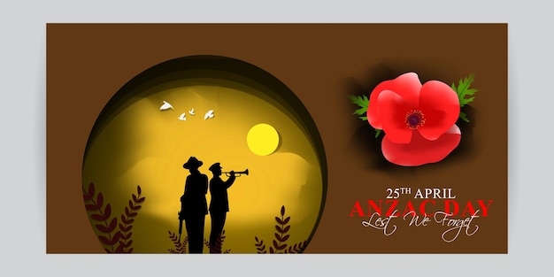 Vector illustration of Anzac Day banner