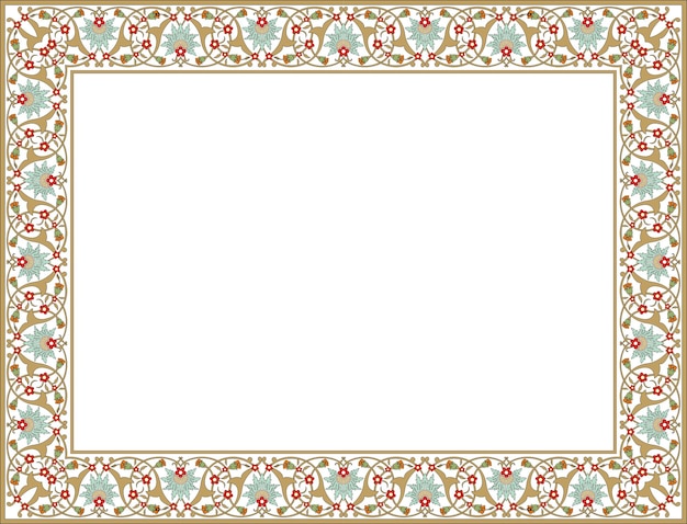 Vector illustration for Arabic floral frame Traditional Islamic design turkish traditional