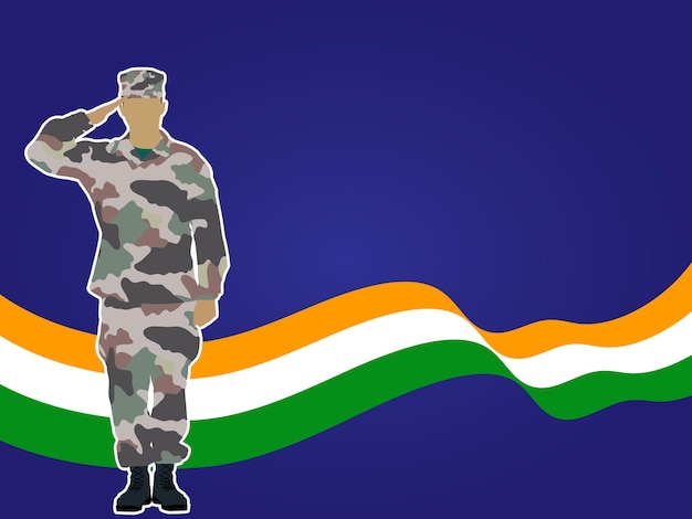 Vector illustration of Army day of India, Republic day celebration concept, applauding victory