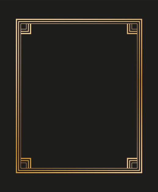 Vector illustration of art deco borders and frames. Creative pattern in the style of the 1920s for your design. EPS