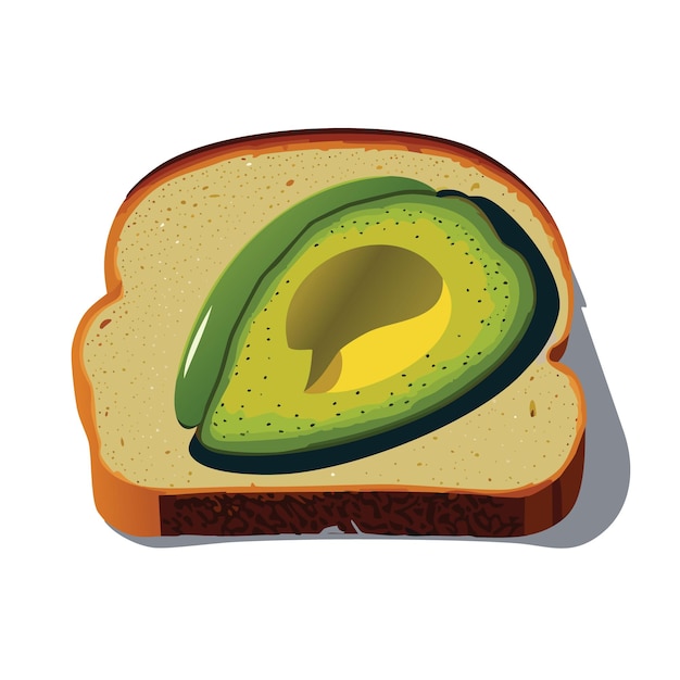 Vector vector illustration of an artistic representation of avocado toast