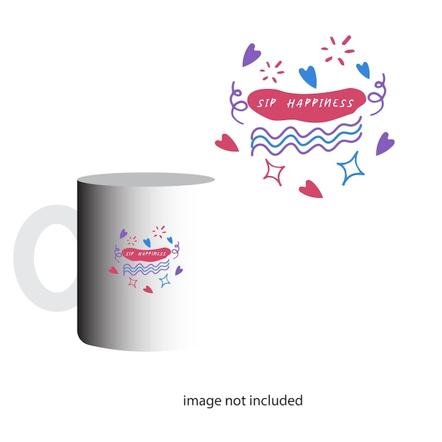 Vector vector illustration as greeting card logo design banner poster for mug design