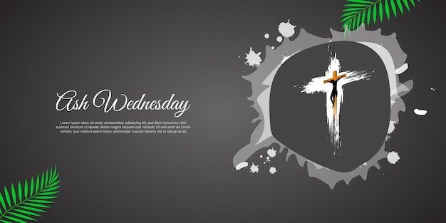 Vector illustration of Ash Wednesday Christian holy day banner