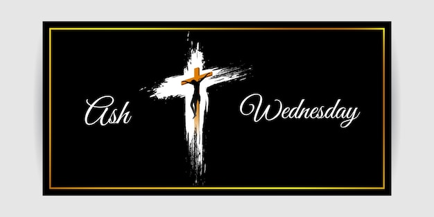 Vector illustration of Ash Wednesday Christian holy day banner