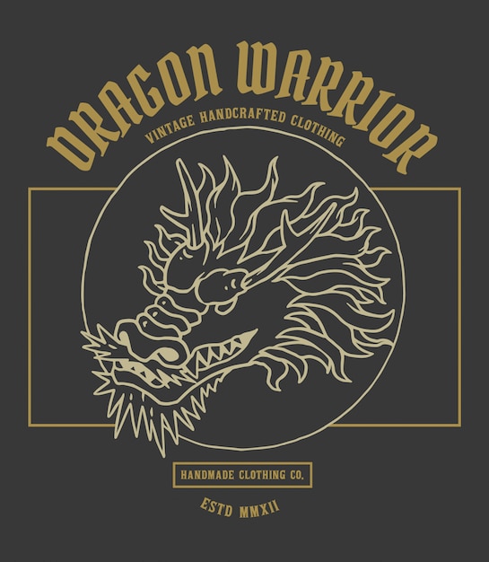 Vector illustration of asia dragon head