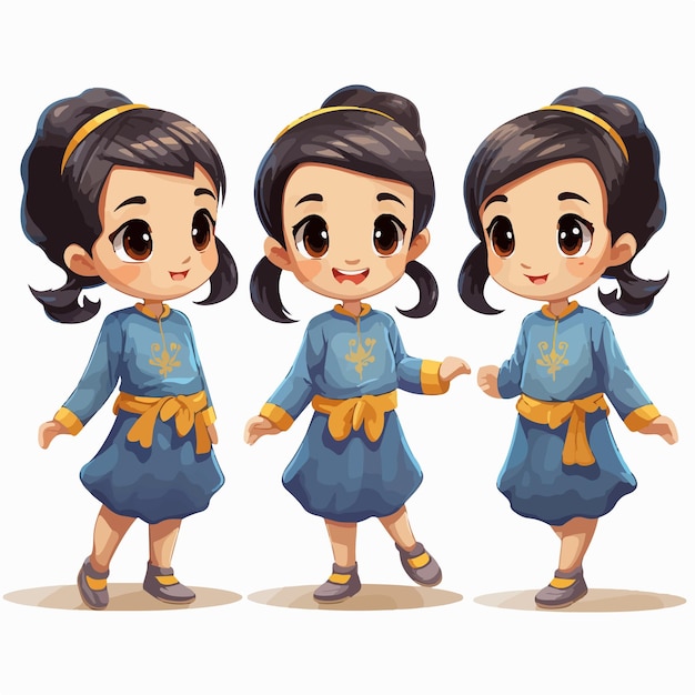 Vector illustration of an Asian girl