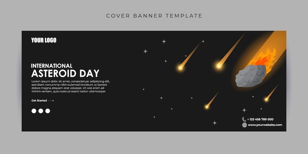 Vector vector illustration of asteroid day 30 june social media story feed mockup template