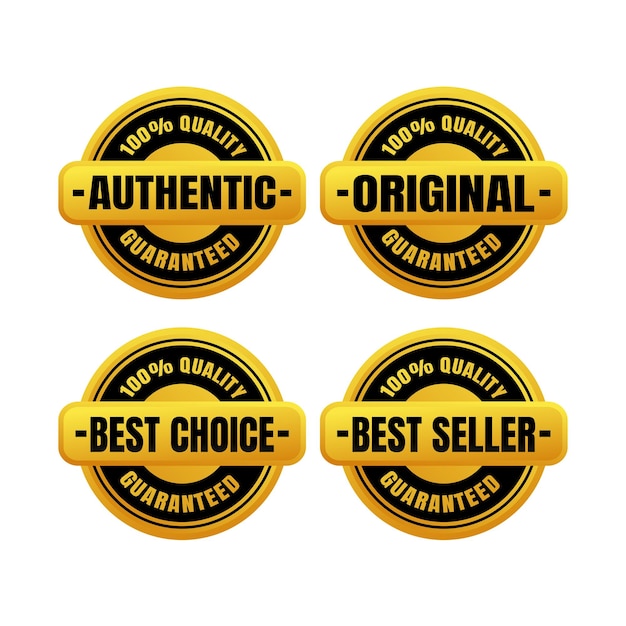 Vector Illustration of Authentic Label Badge Set