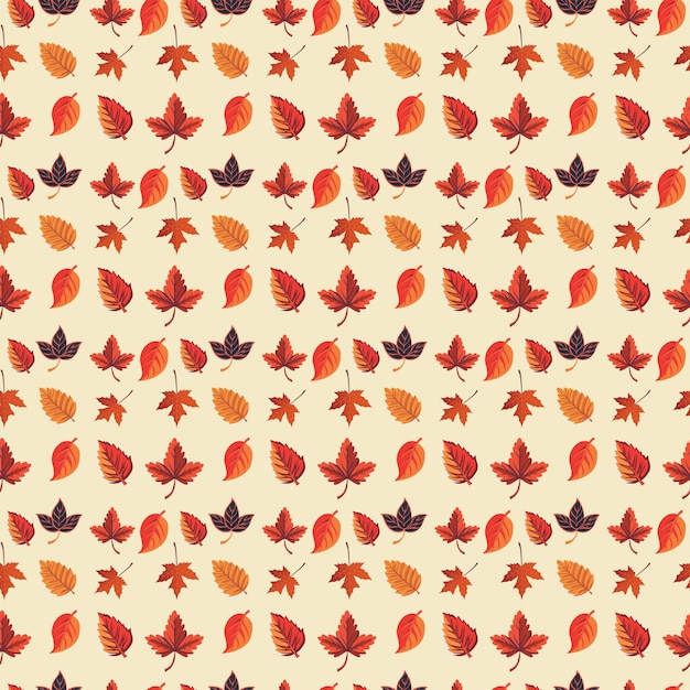 a vector illustration of autumn leaves pattern