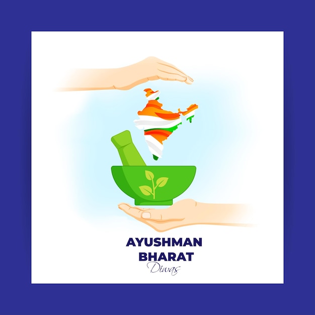 Vector illustration for Ayushman Bharat Diwas means blessed India day