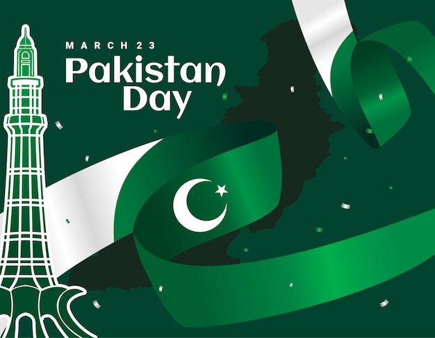 Vector illustration background to commemorate pakistan day