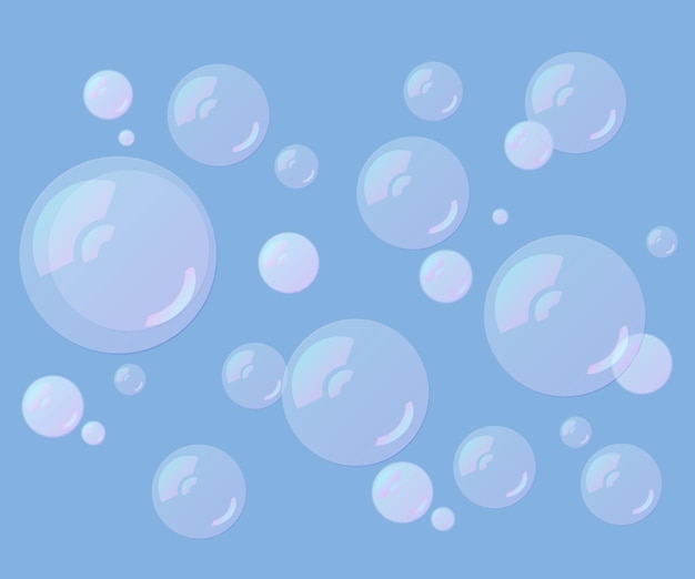 vector illustration background soap bubbles on a blue background