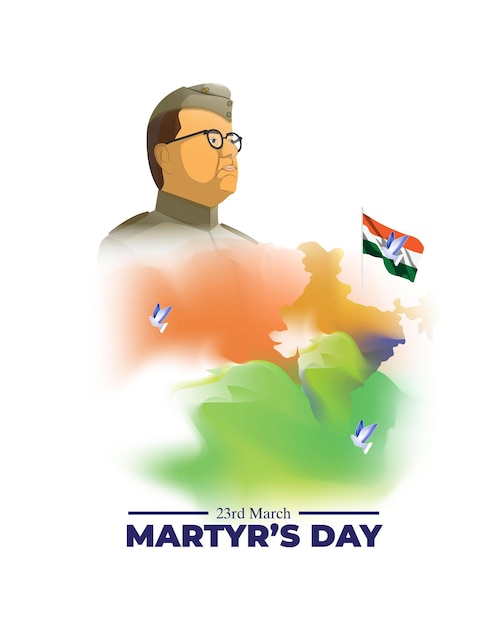 Vector illustration banner for Shaheed Diwas