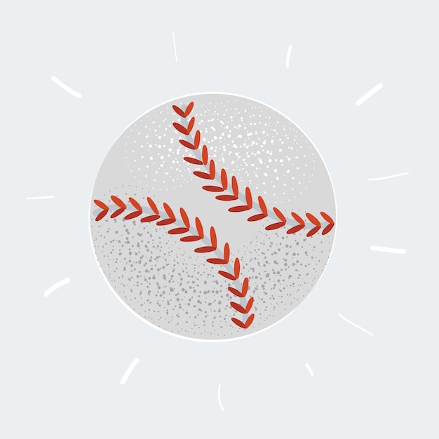 Vector illustration of a baseball ball on white background