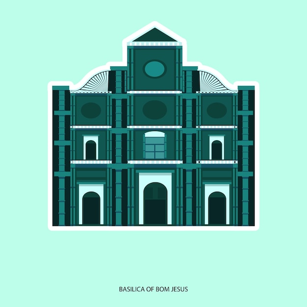 Vector vector illustration basilica of bom jesus assets editable template