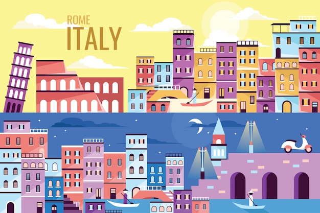 Vector illustration beautiful italy