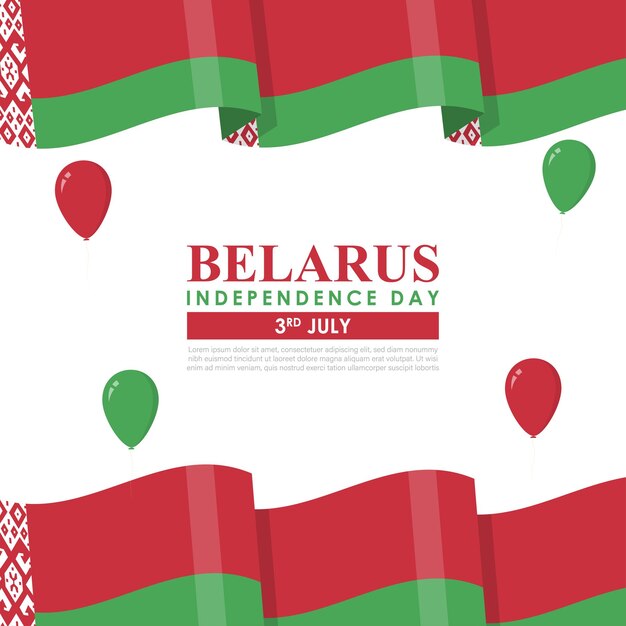 Vector vector illustration of belarus independence day social media feed template