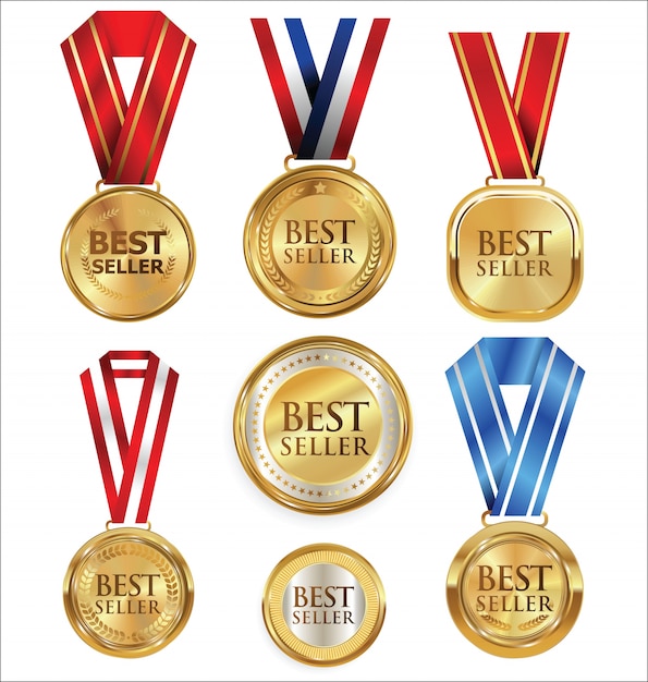 Vector illustration of best seller labels