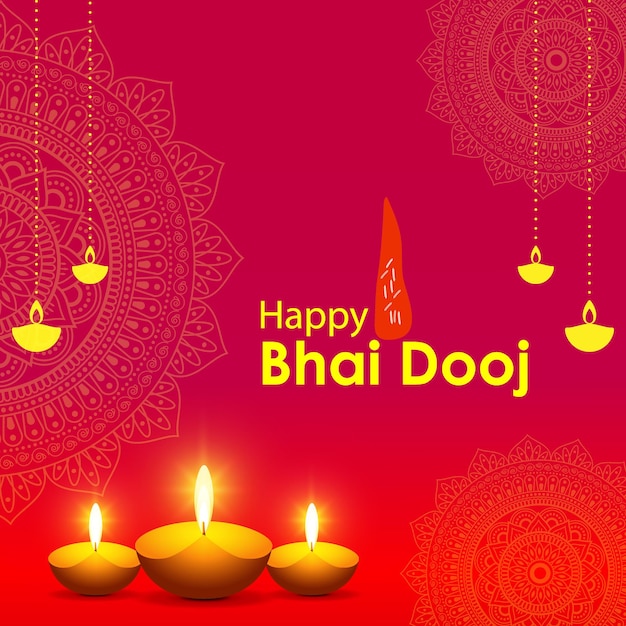 Vector illustration of Bhai Dooj greeting