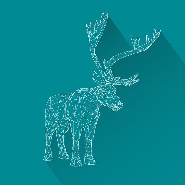 Vector vector illustration big tail buck. the structural grid of polygons. abstract creative concept deer vector background. molecular lattice. polygonal design style letterhead and brochure