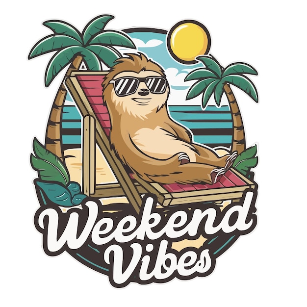 Vector Illustration Of Bigfoot Enjoying Some Relaxation On The Beach Vector