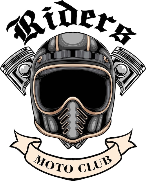 vector illustration of bikers badge logo with premium quality stock