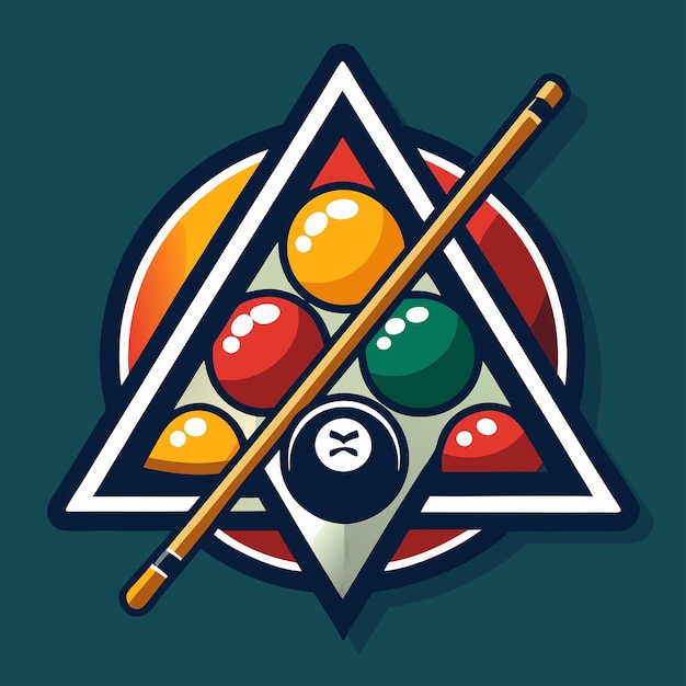 Vector vector illustration of a billiard ball logo with artistic design