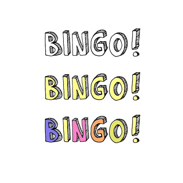 Vector illustration of bingo inscription Vector lettering