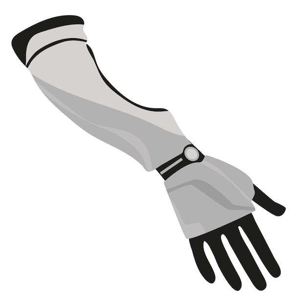 vector illustration of bionic human hand prosthesis in gray color for people with disabilities