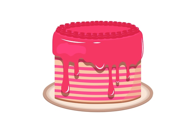 Vector illustration of birthday cake