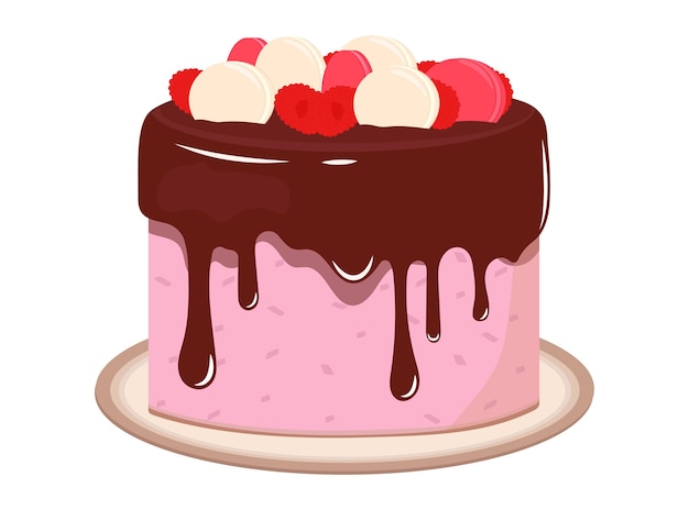 Vector illustration of birthday cake